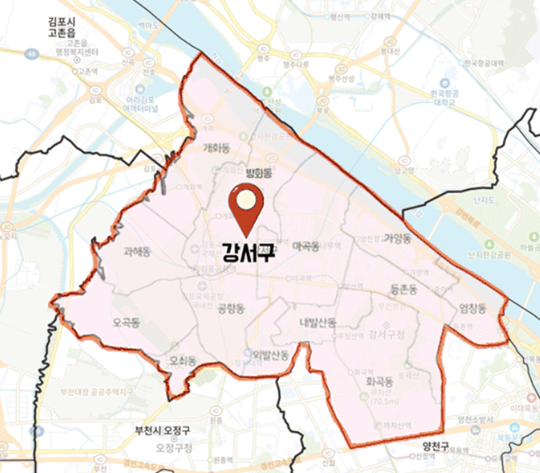 강서중앙 권역 지도